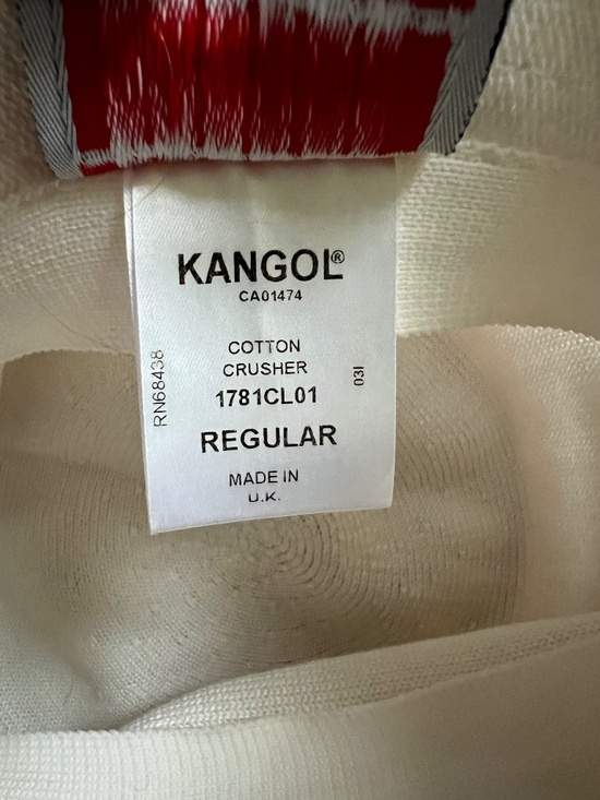 KANGOL bright white cotton blend crusher bucket hat unisex UK